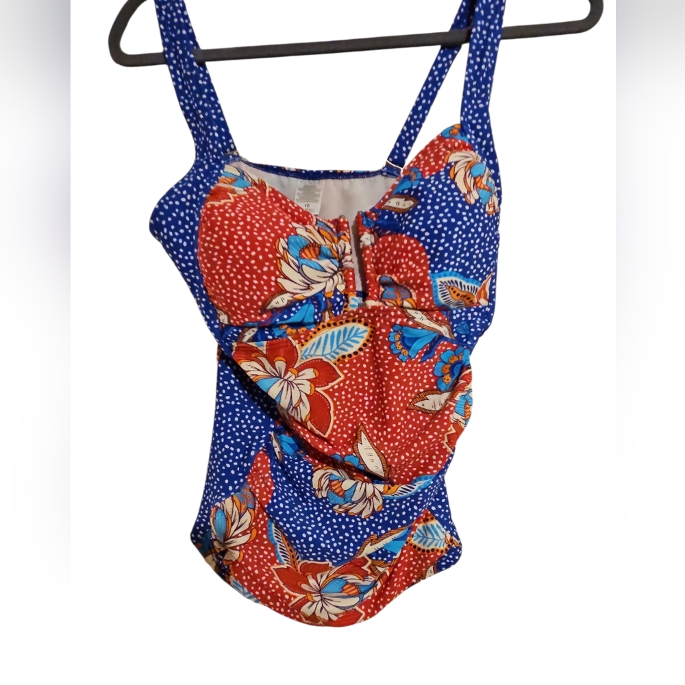 VENUS Red and Blue Floral Swimsuit